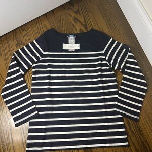 BRAND NEW JACADI Navy Striped Kids Long Sleeve Shirt